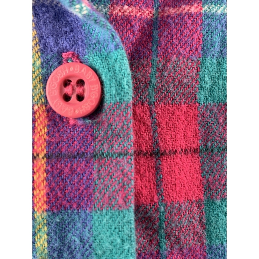 Vintage OshKosh Baby B'gosh Bubble Romper‎ 3-6 Mos Multi Color Block Plaid USA - Picture 10 of 16